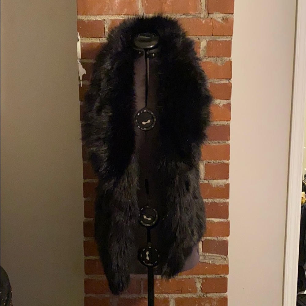 Black Faux Fur Vest